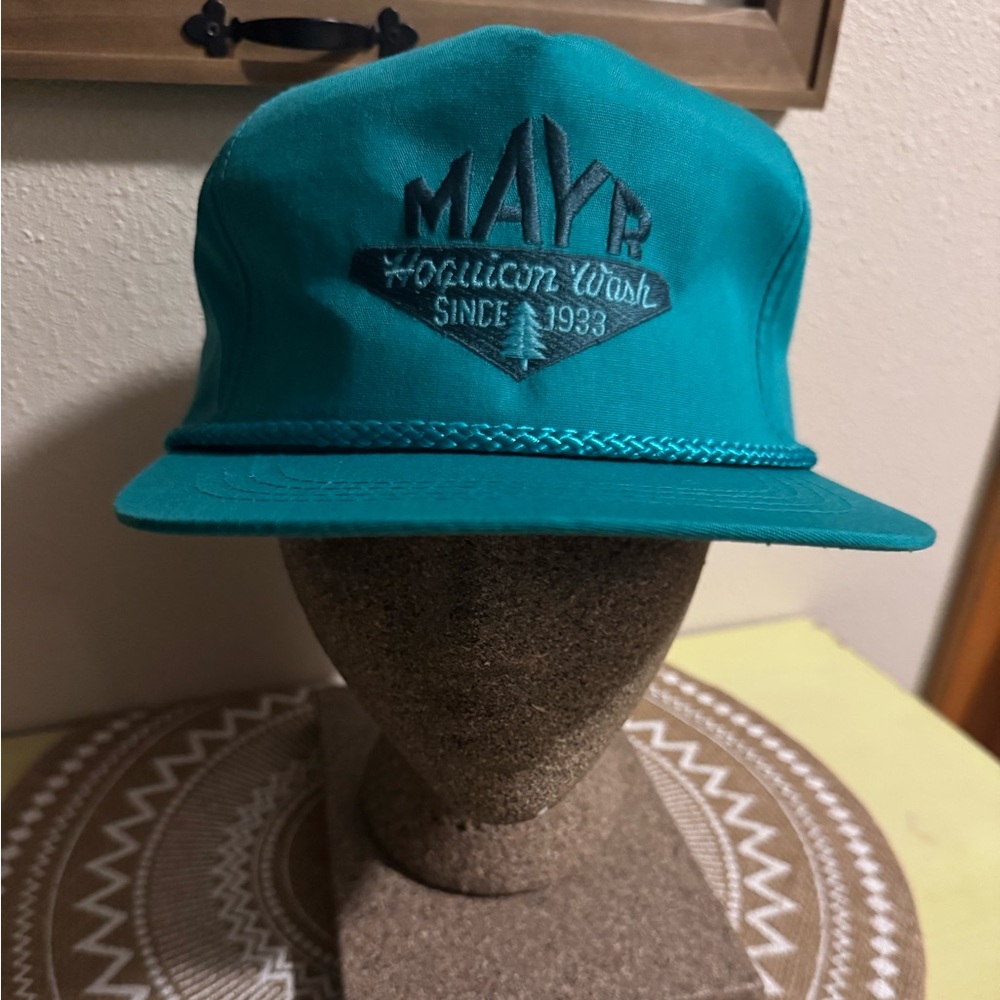 🆕 VTG MAYR Hoquiam, Wash Since 1933 Teal Snapback Cap